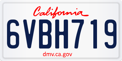 CA license plate 6VBH719