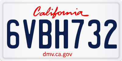 CA license plate 6VBH732