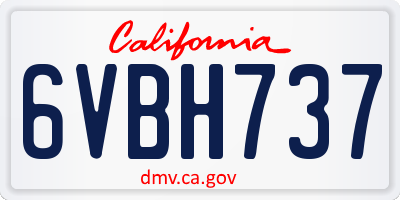 CA license plate 6VBH737