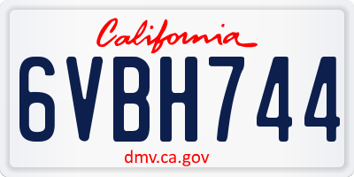 CA license plate 6VBH744
