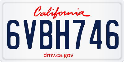 CA license plate 6VBH746