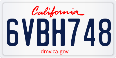 CA license plate 6VBH748