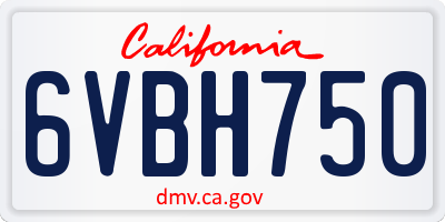 CA license plate 6VBH750