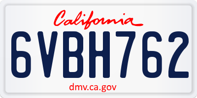 CA license plate 6VBH762