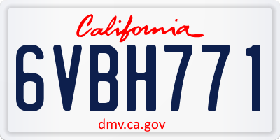 CA license plate 6VBH771