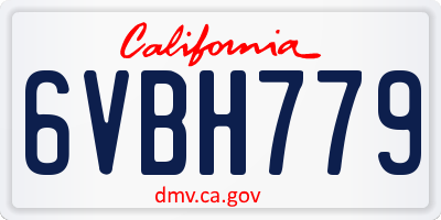 CA license plate 6VBH779