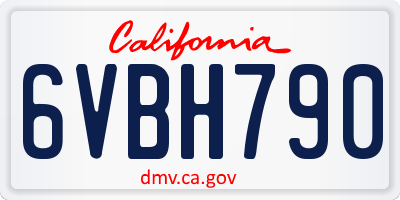 CA license plate 6VBH790