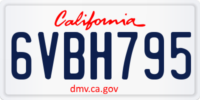 CA license plate 6VBH795