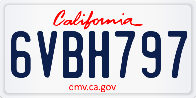 CA license plate 6VBH797