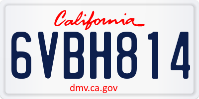 CA license plate 6VBH814