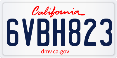 CA license plate 6VBH823