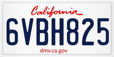 CA license plate 6VBH825