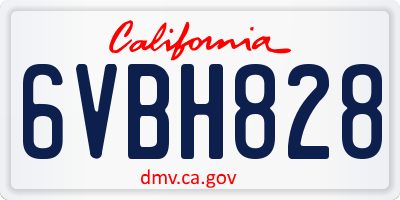 CA license plate 6VBH828