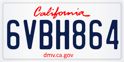 CA license plate 6VBH864