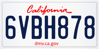 CA license plate 6VBH878