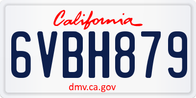 CA license plate 6VBH879