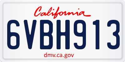 CA license plate 6VBH913