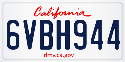 CA license plate 6VBH944