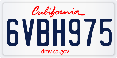 CA license plate 6VBH975