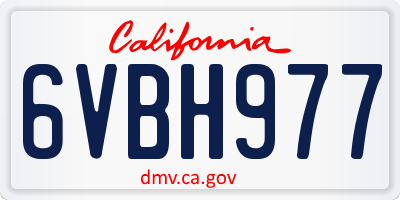 CA license plate 6VBH977