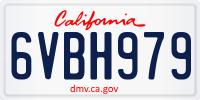 CA license plate 6VBH979