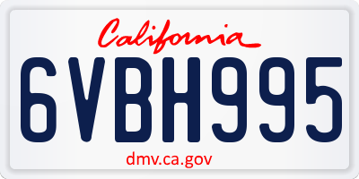 CA license plate 6VBH995