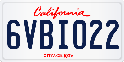 CA license plate 6VBI022