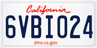 CA license plate 6VBI024