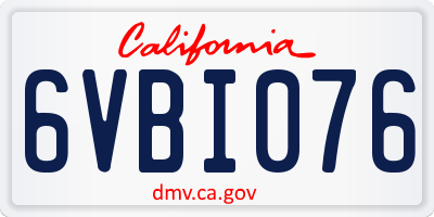 CA license plate 6VBI076