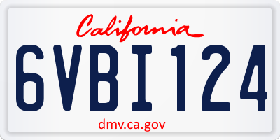 CA license plate 6VBI124