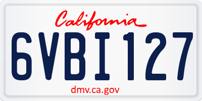 CA license plate 6VBI127