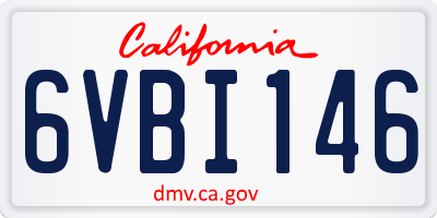 CA license plate 6VBI146