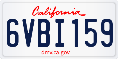 CA license plate 6VBI159