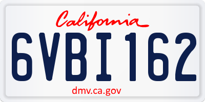 CA license plate 6VBI162