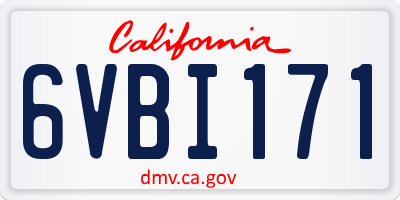 CA license plate 6VBI171