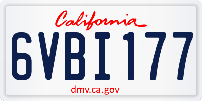 CA license plate 6VBI177
