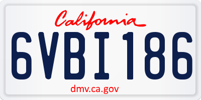 CA license plate 6VBI186