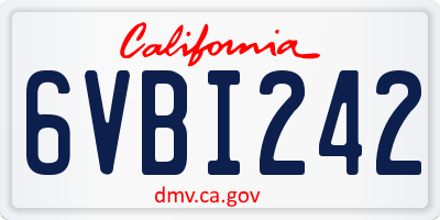 CA license plate 6VBI242