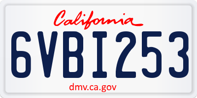 CA license plate 6VBI253