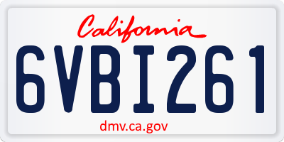 CA license plate 6VBI261