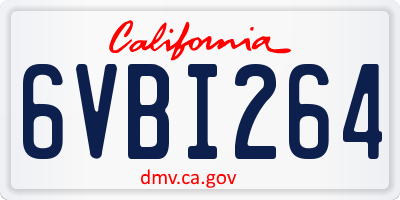 CA license plate 6VBI264