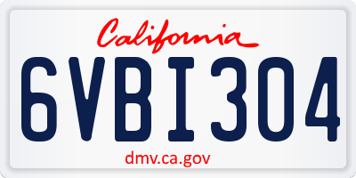 CA license plate 6VBI304