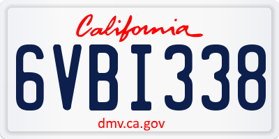 CA license plate 6VBI338