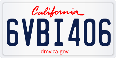CA license plate 6VBI406