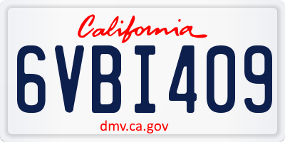 CA license plate 6VBI409