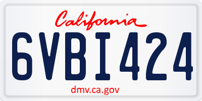 CA license plate 6VBI424