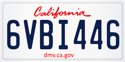 CA license plate 6VBI446