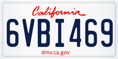 CA license plate 6VBI469