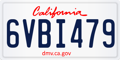 CA license plate 6VBI479