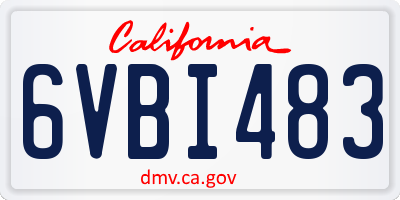 CA license plate 6VBI483